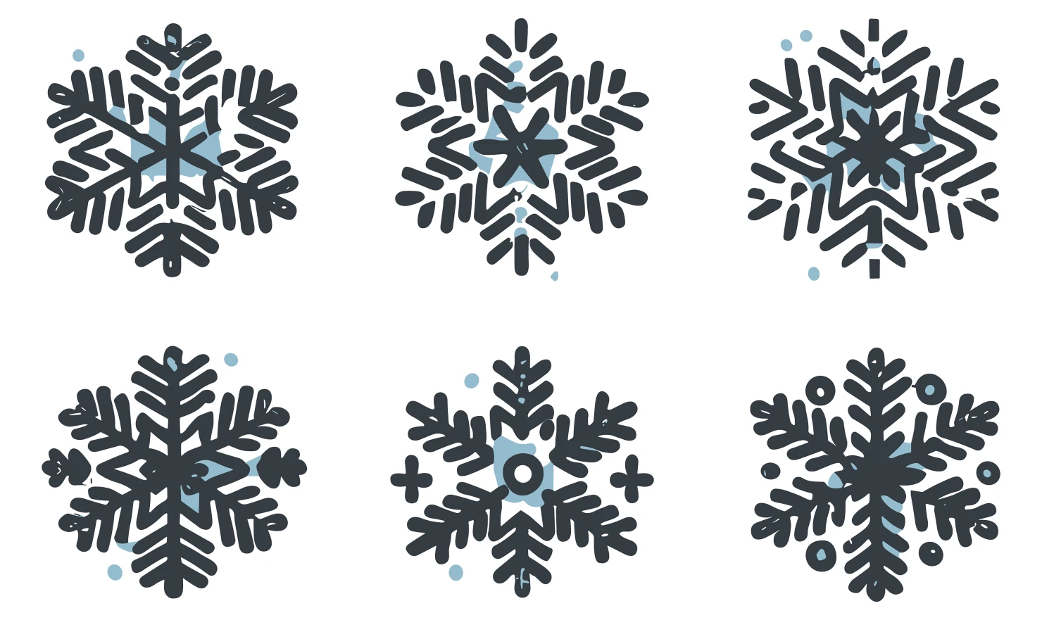 Snow flakes customizable icon set design #34881