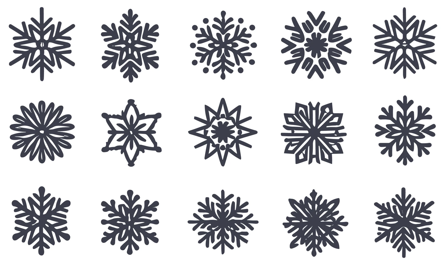 Snow flakes customizable icon set design #34882