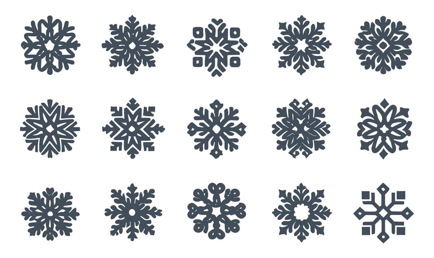 Snow flakes customizable icon set design #34883