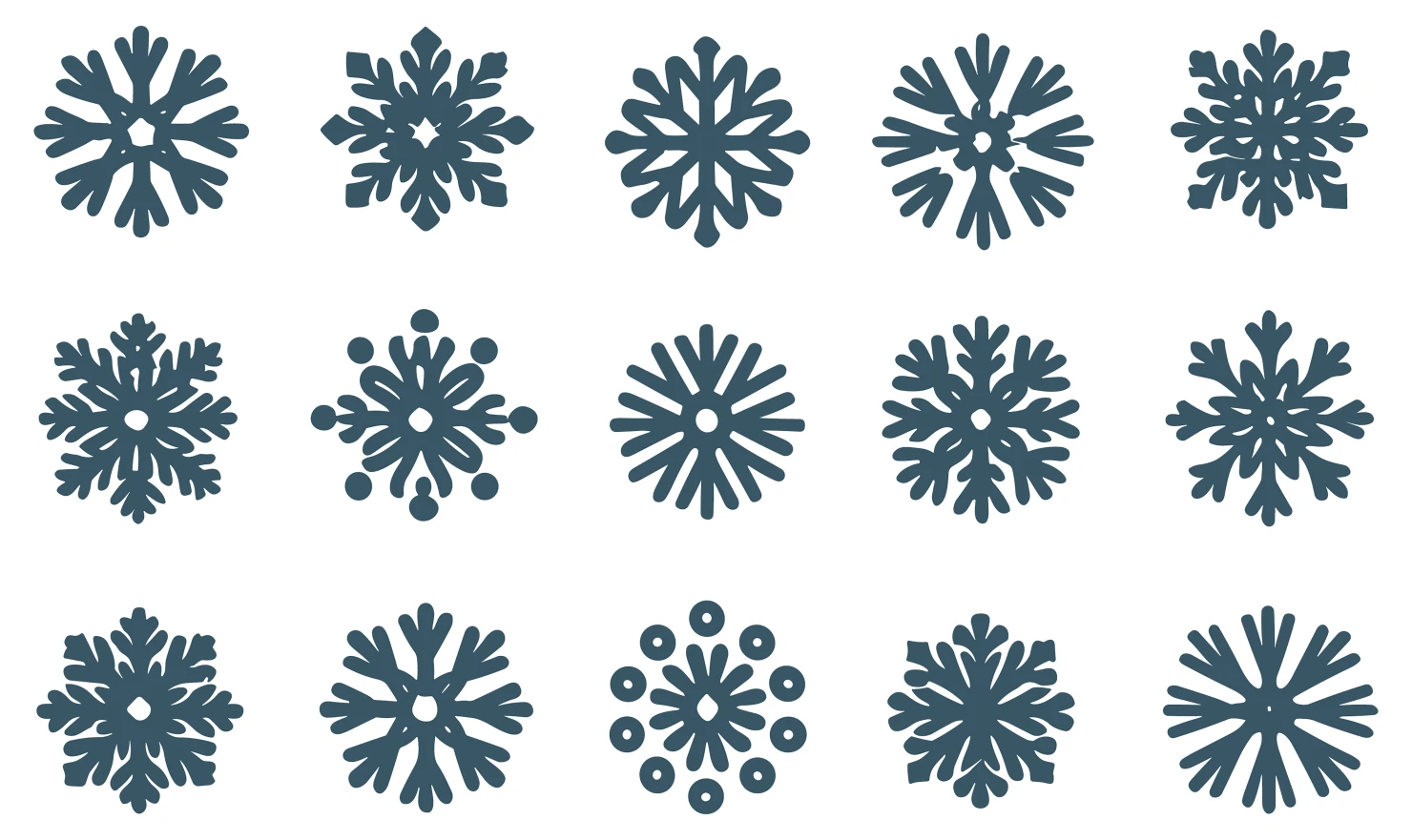 Snow flakes customizable icon set design #34884