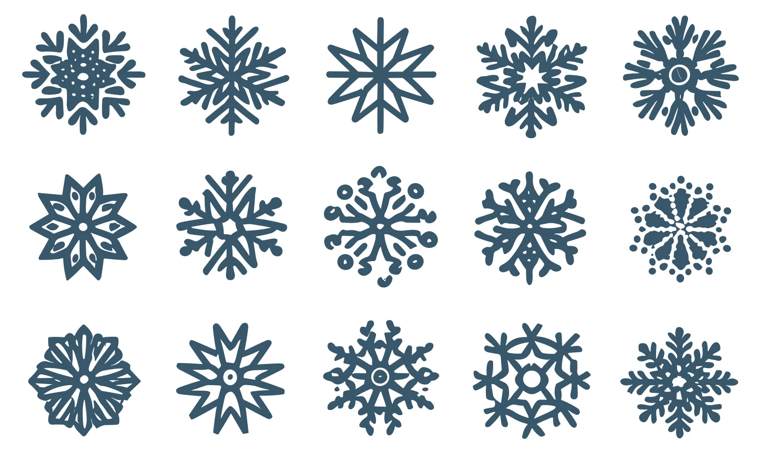 Snow flakes customizable icon set design #34885