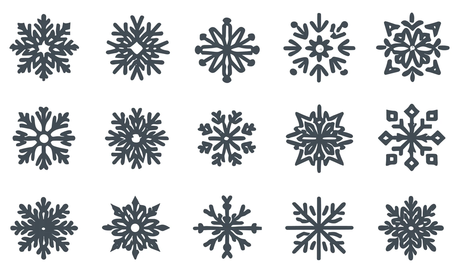 Snow flakes customizable icon set design #34887