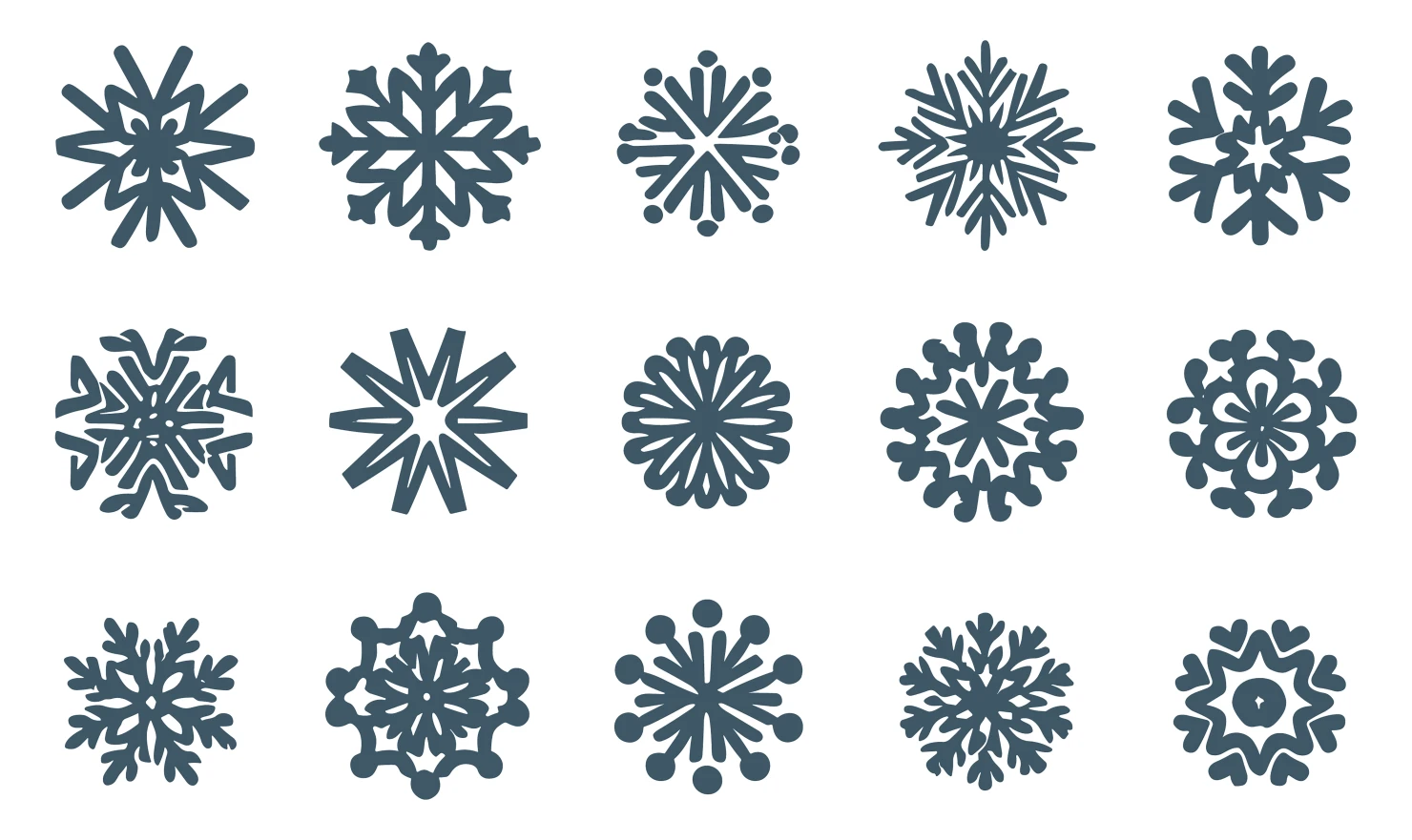 Snow flakes customizable icon set design #34888