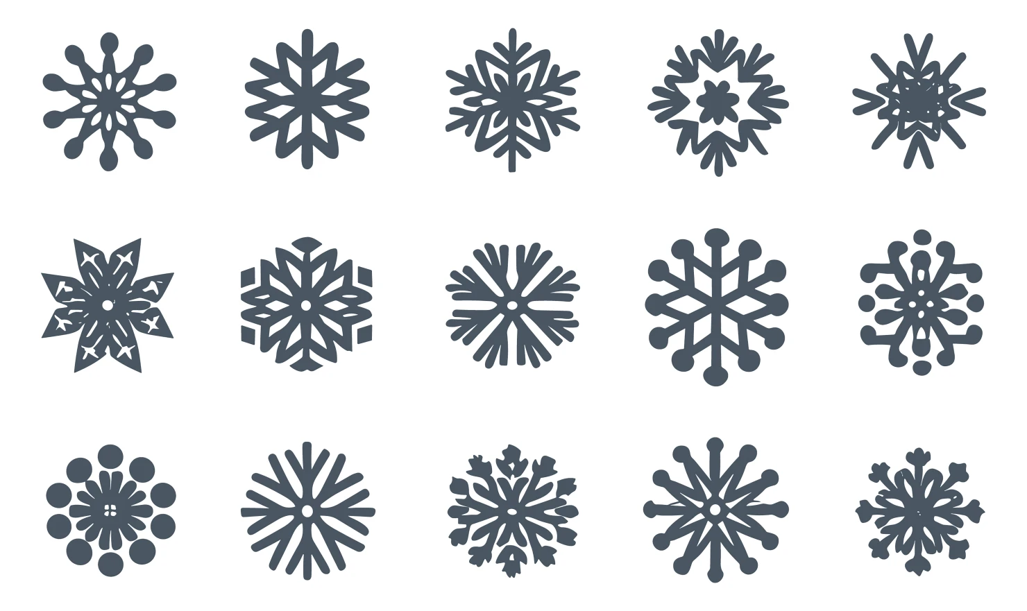 Snow flakes customizable icon set design #34889