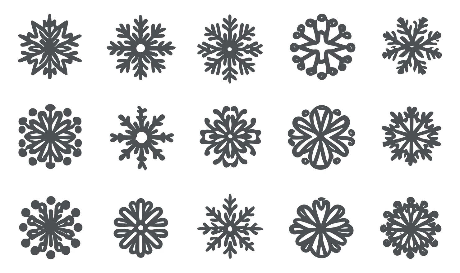 Snow flakes customizable icon set design #34890