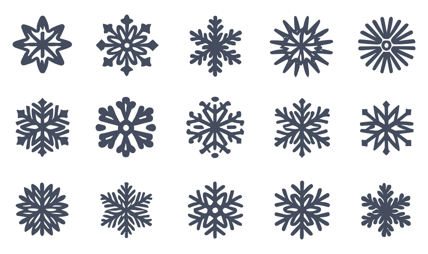 Snow flakes customizable icon set design #34891
