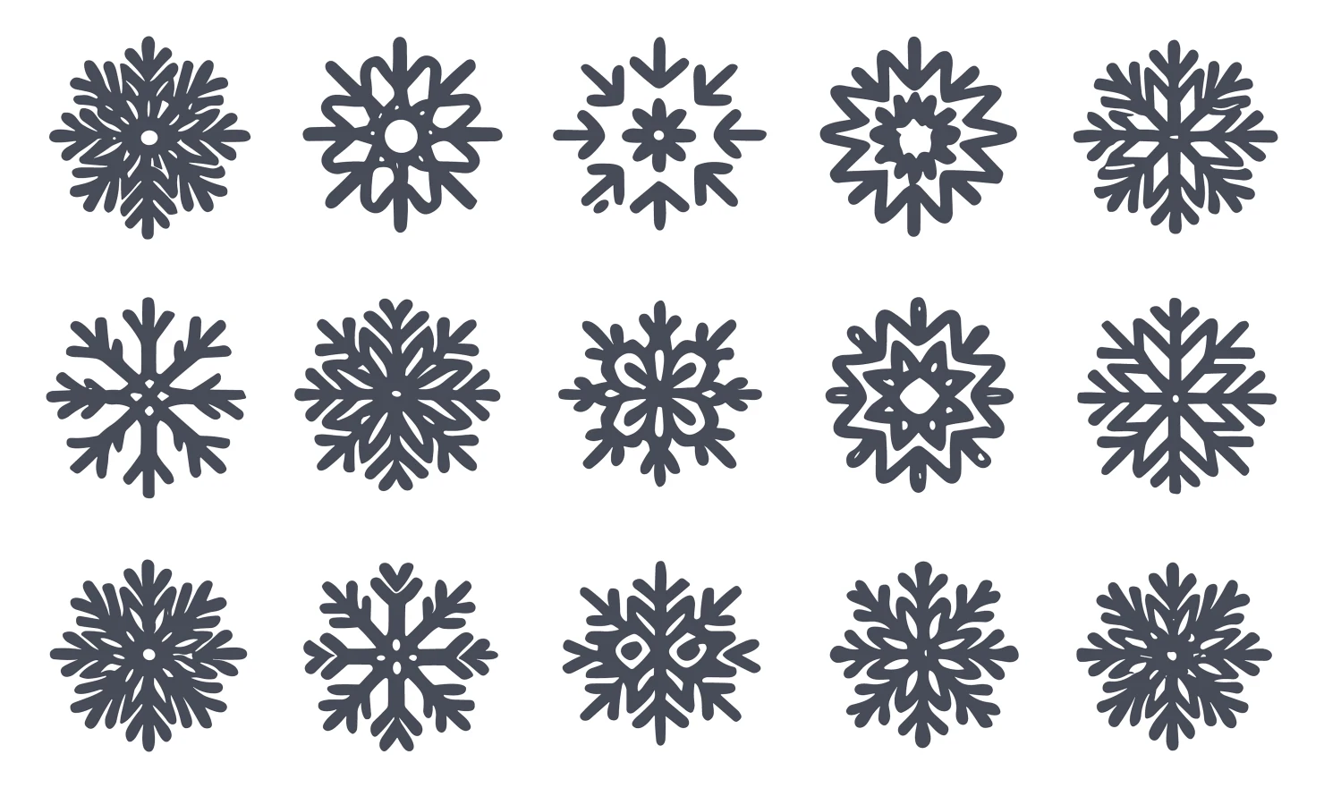 Snow flakes customizable icon set design #34892