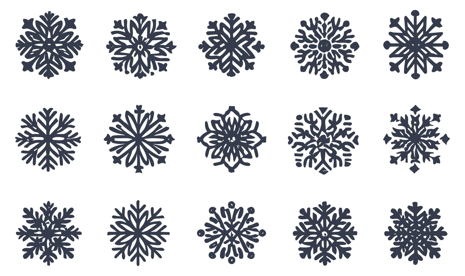 Snow flakes customizable icon set design #34893