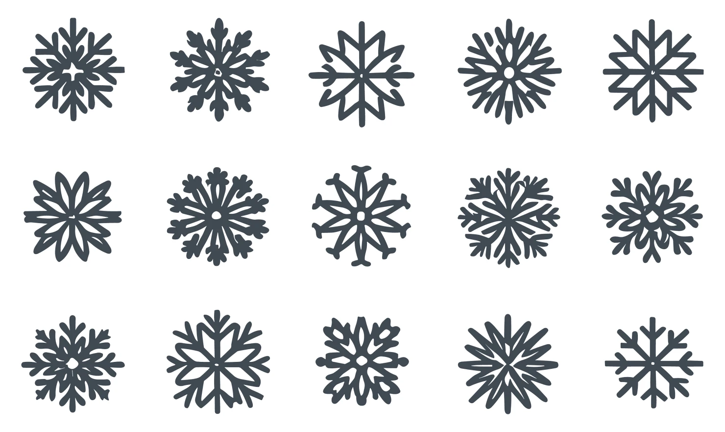 Snow flakes customizable icon set design #34894