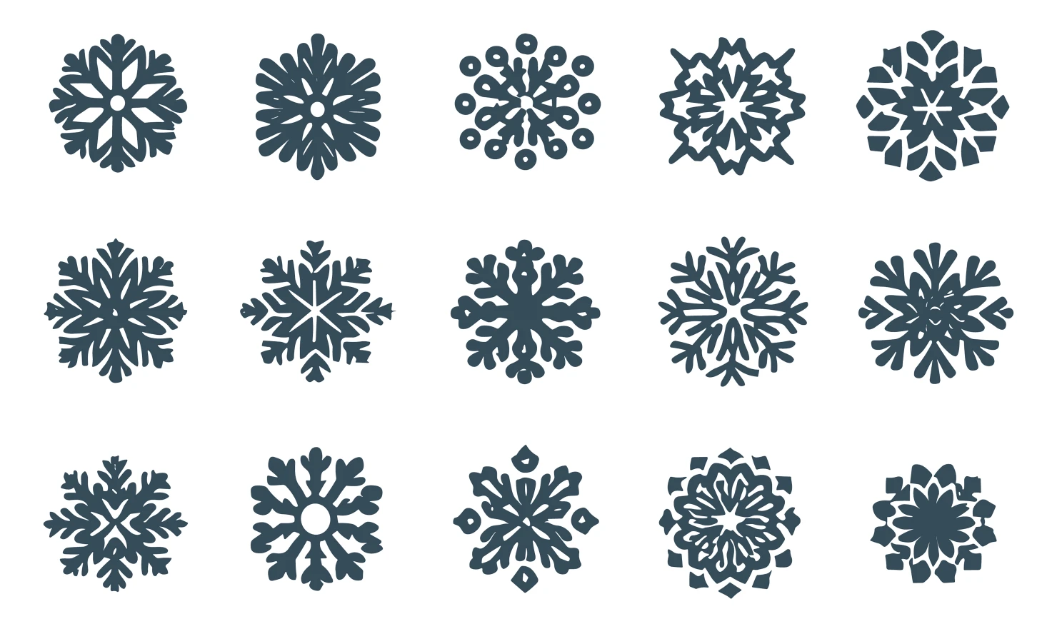 Snow flakes customizable icon set design #34895
