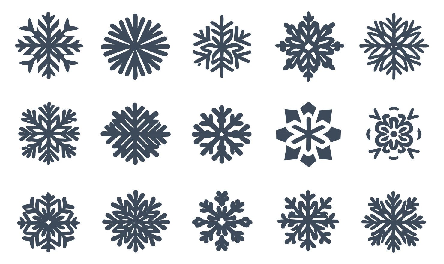 Snow flakes customizable icon set design #34896