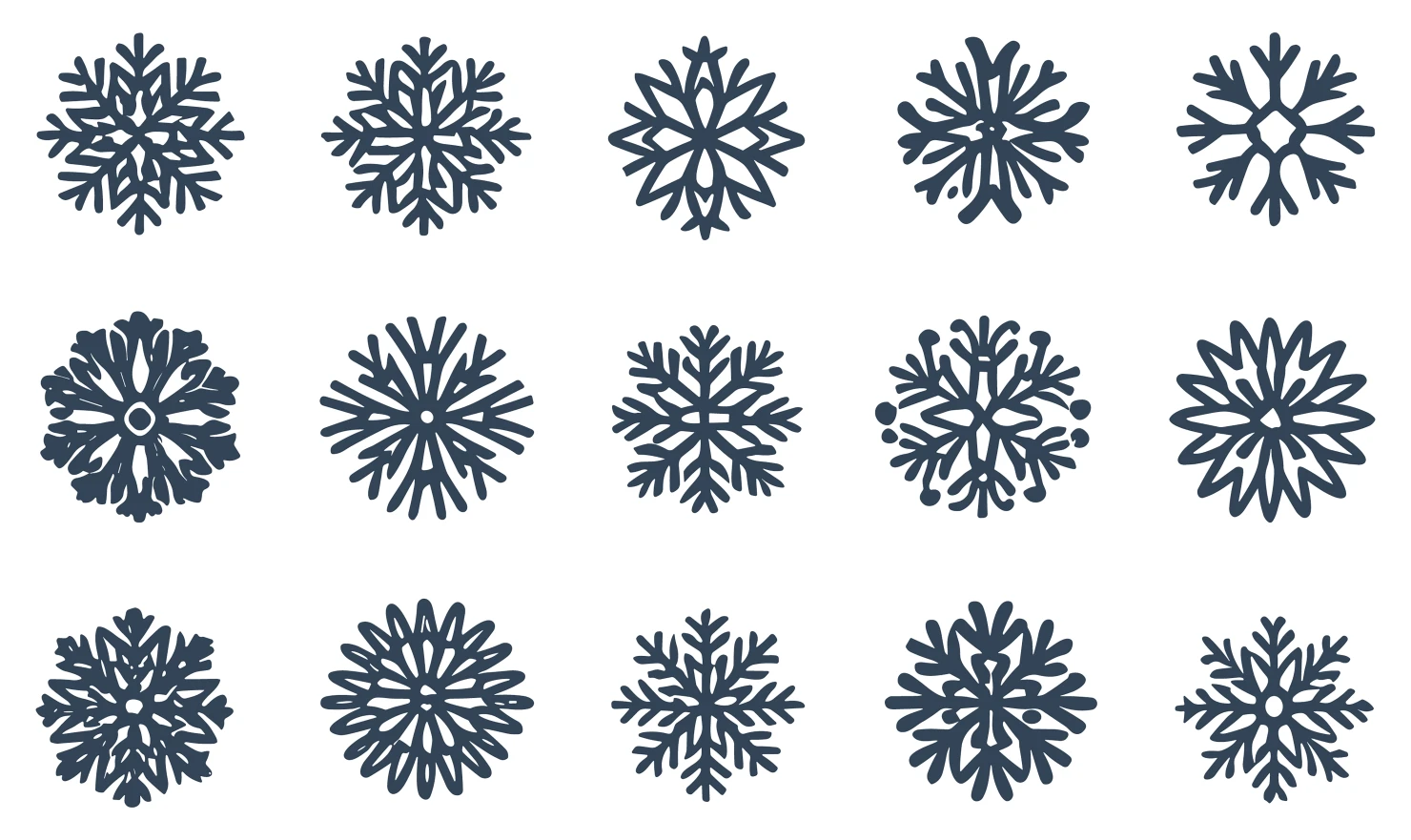 Snow flakes customizable icon set design #34897