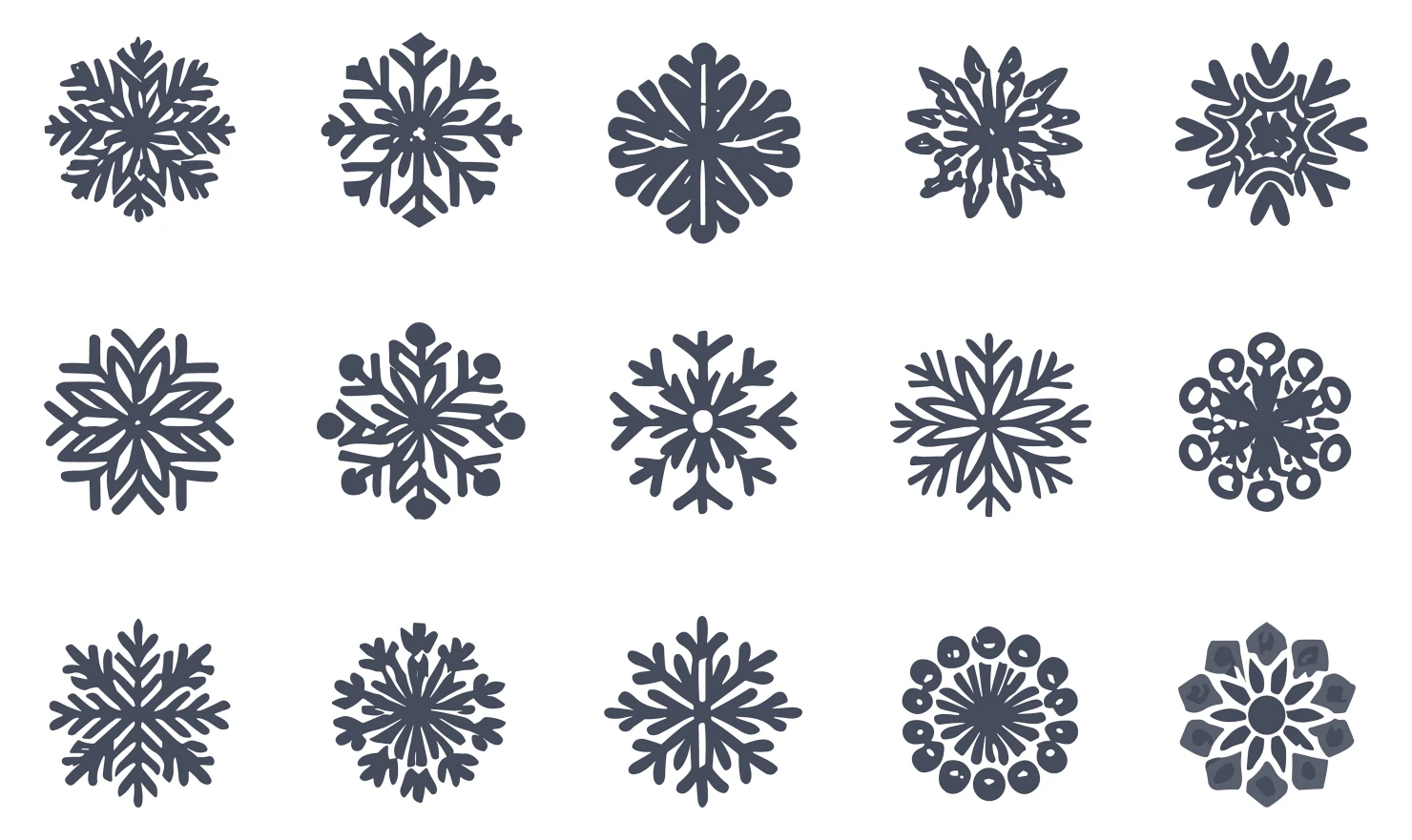 Snow flakes customizable icon set design #34898