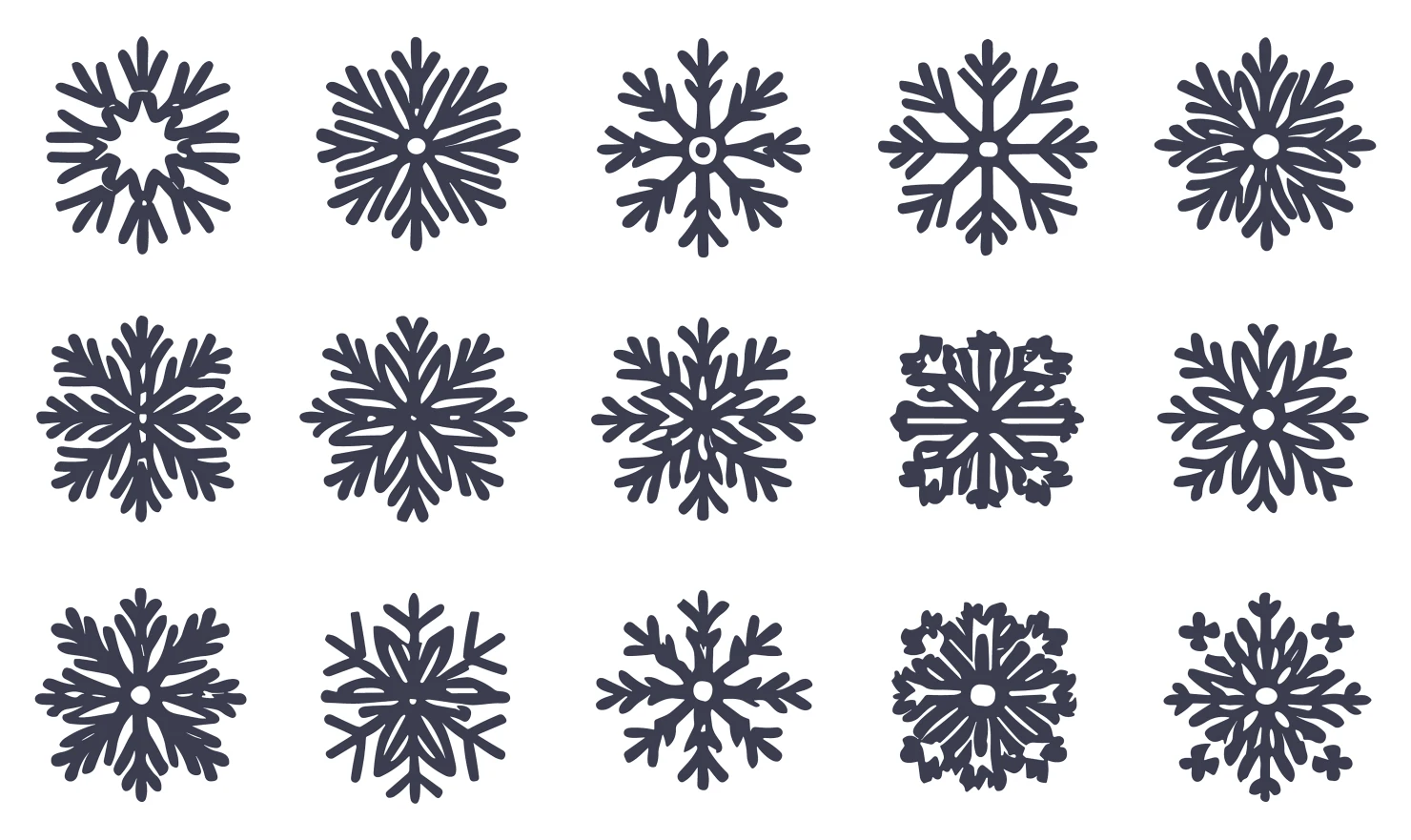Snow flakes customizable icon set design #34899