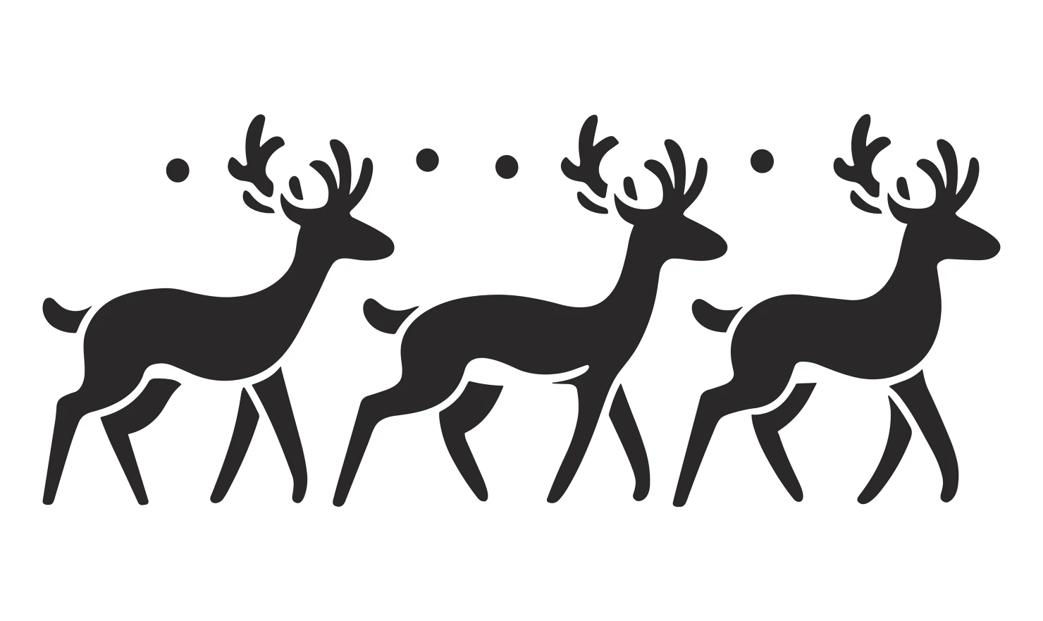Deer customizable silhouettes set design #34909