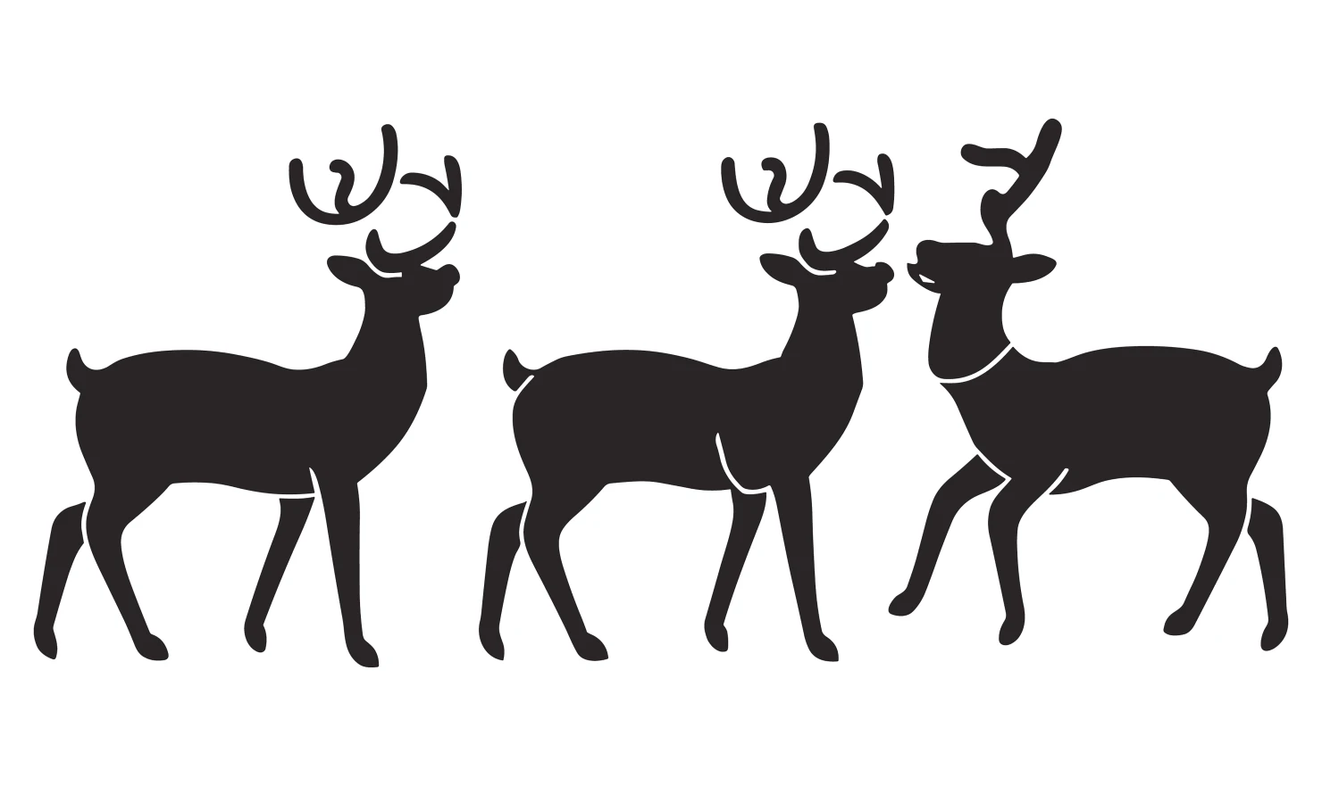 Deer customizable silhouettes set design #34914