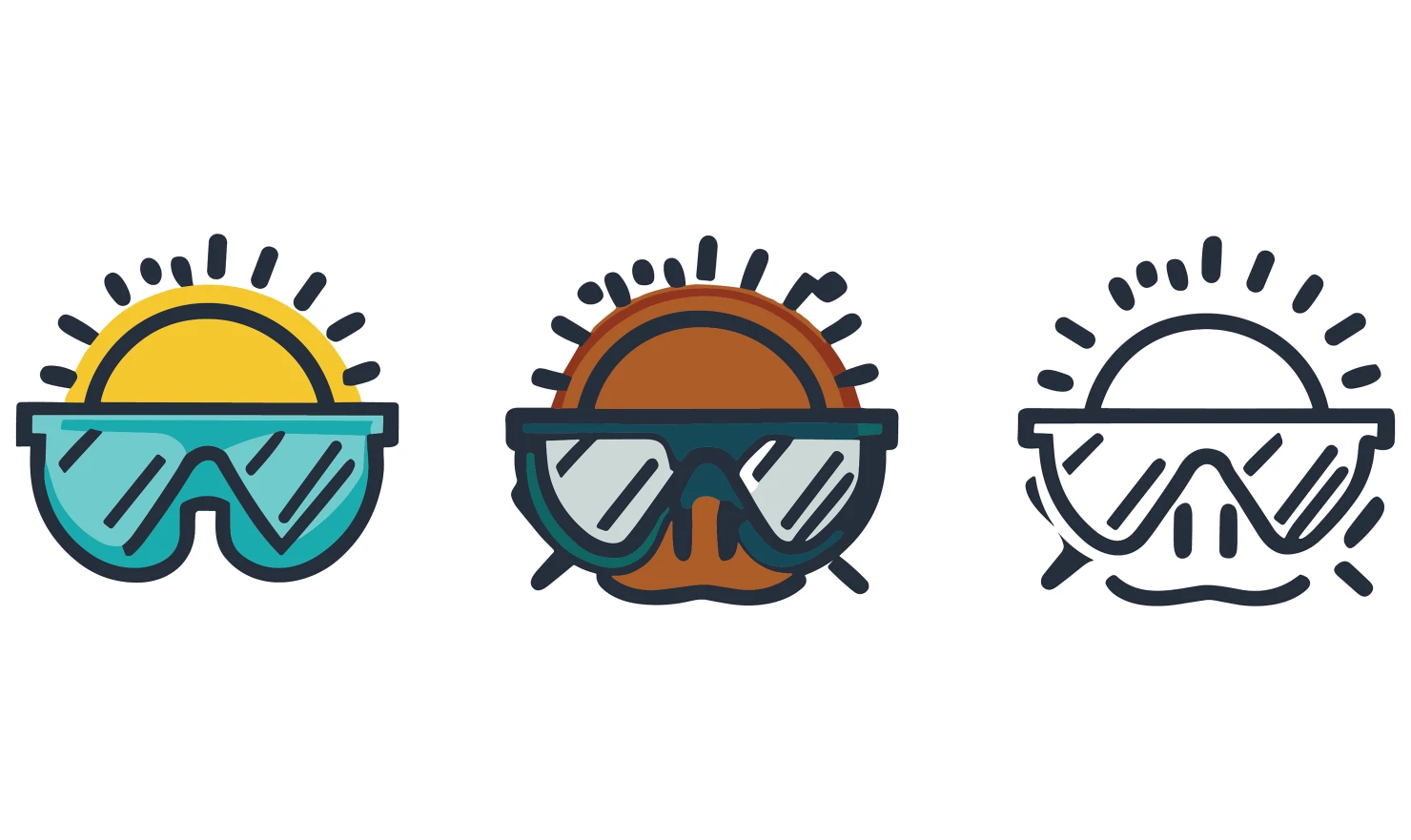 Sunglasses customizable icon set design #34915
