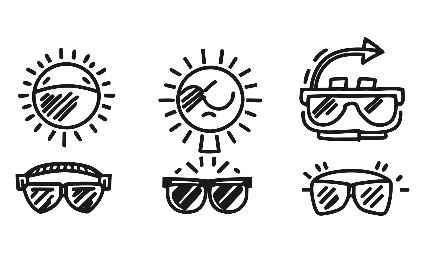 Sunglasses customizable icon set design #34916