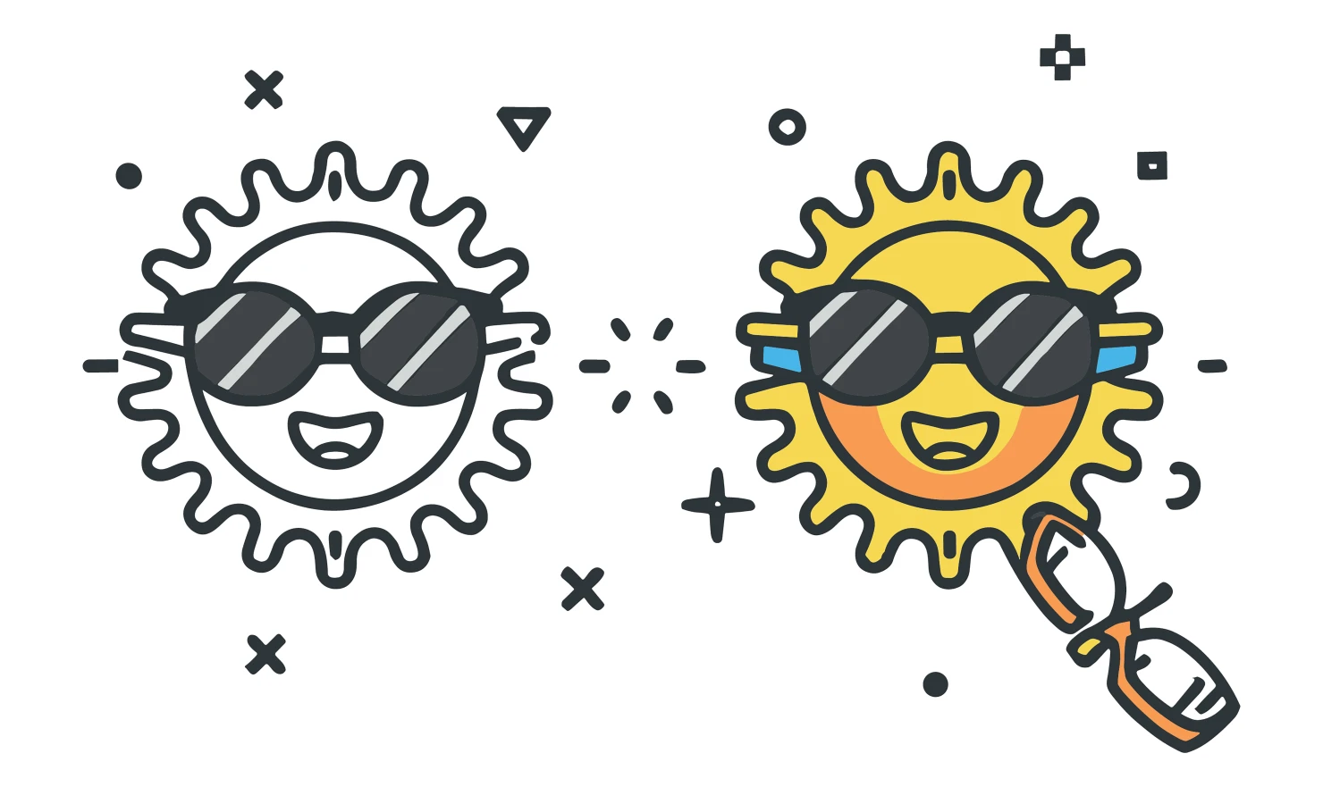 Sunglasses customizable icon set design #34921