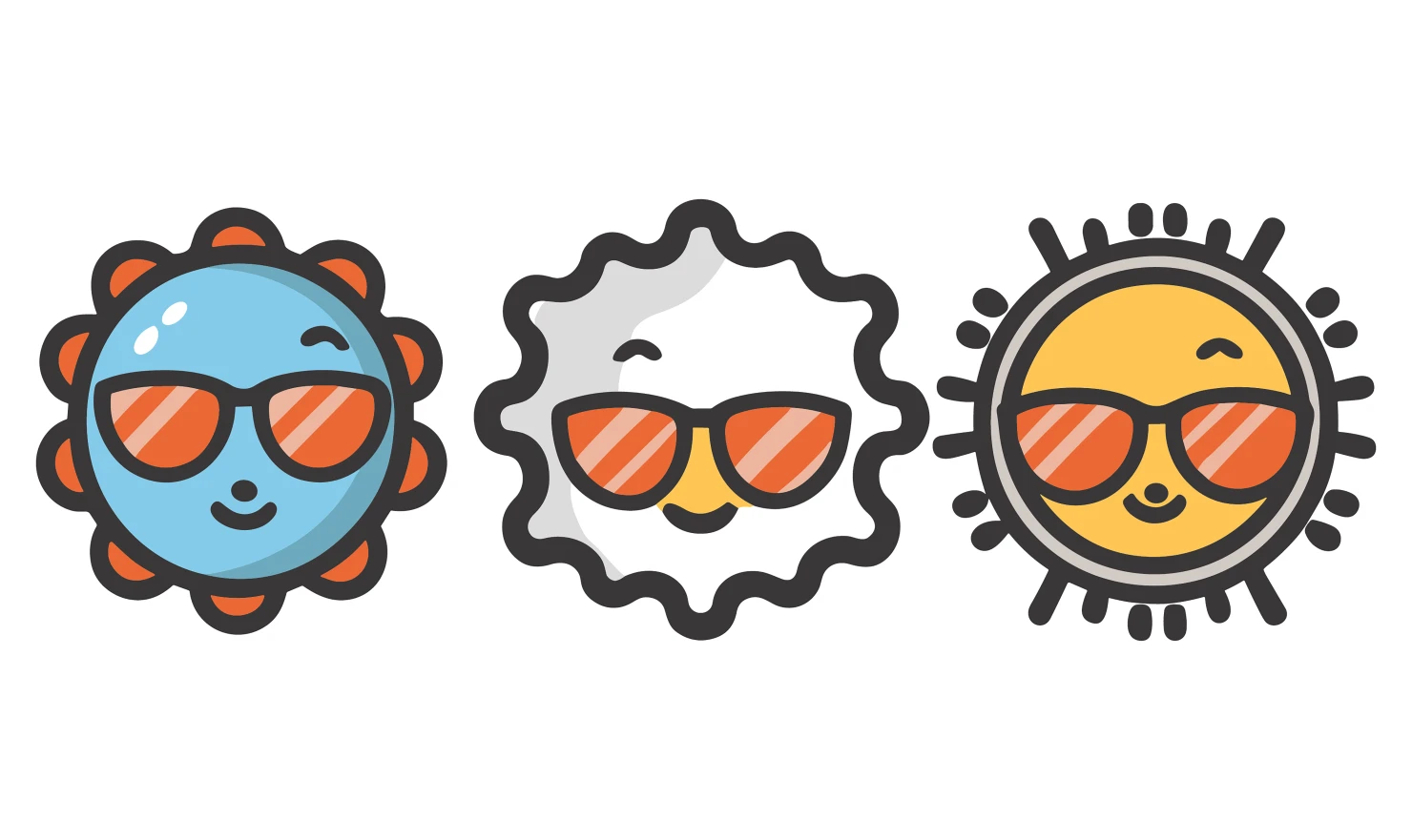 Sunglasses customizable icon set design #34923
