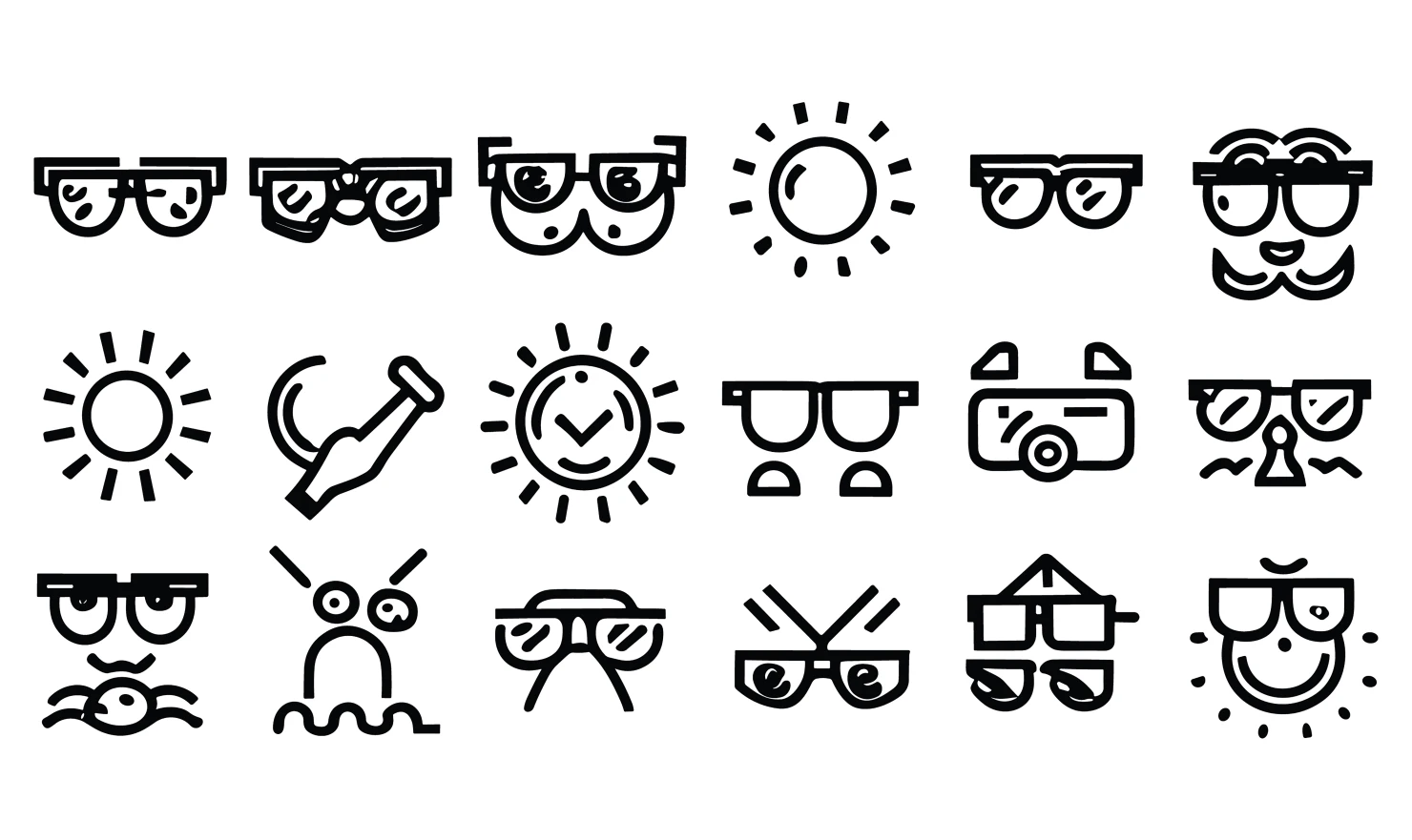 Sunglasses customizable icon set design #34927