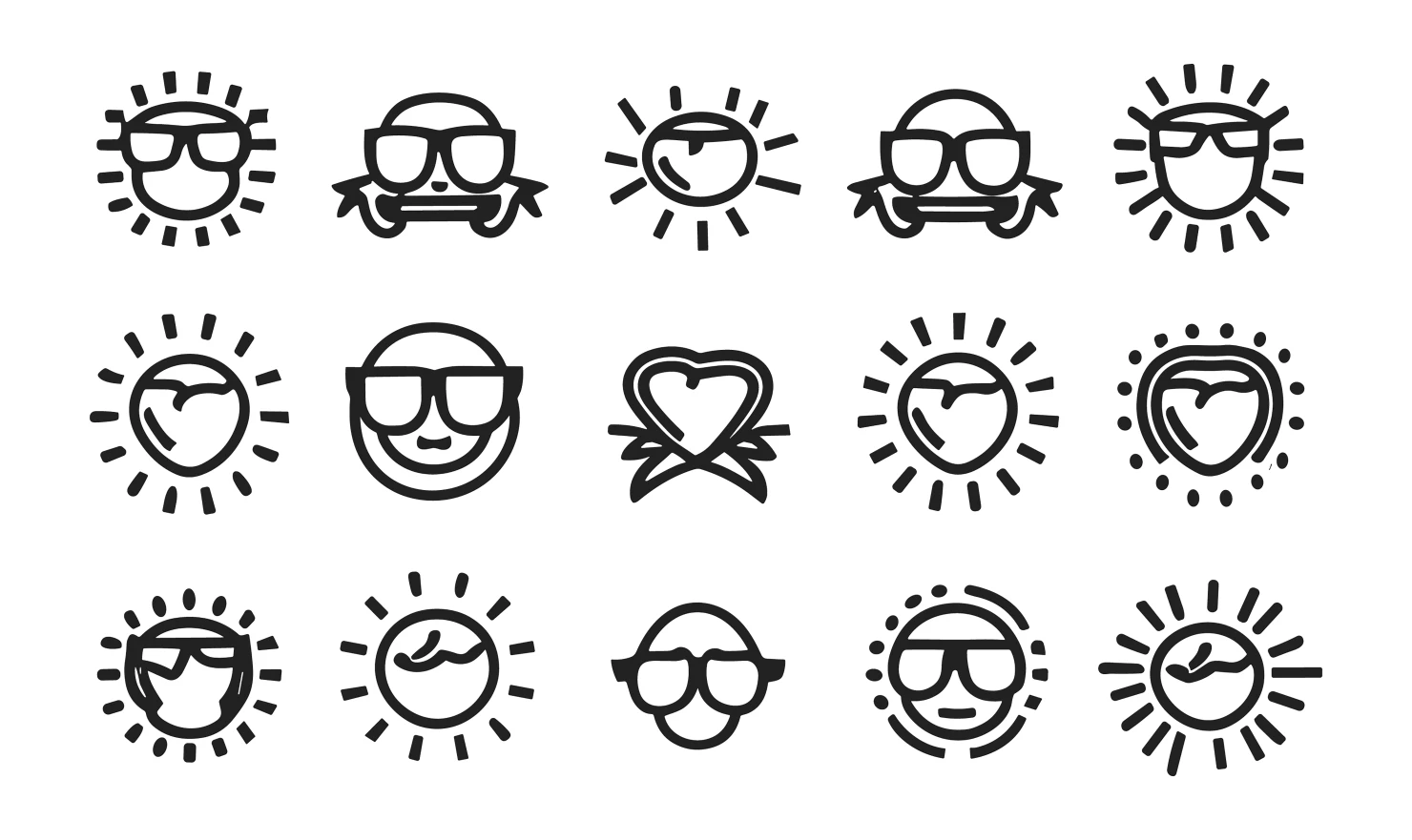 Sunglasses customizable icon set design #34933