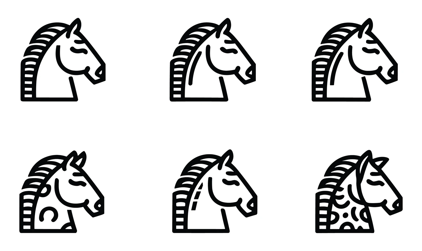 Horse customizable icon set design #34936