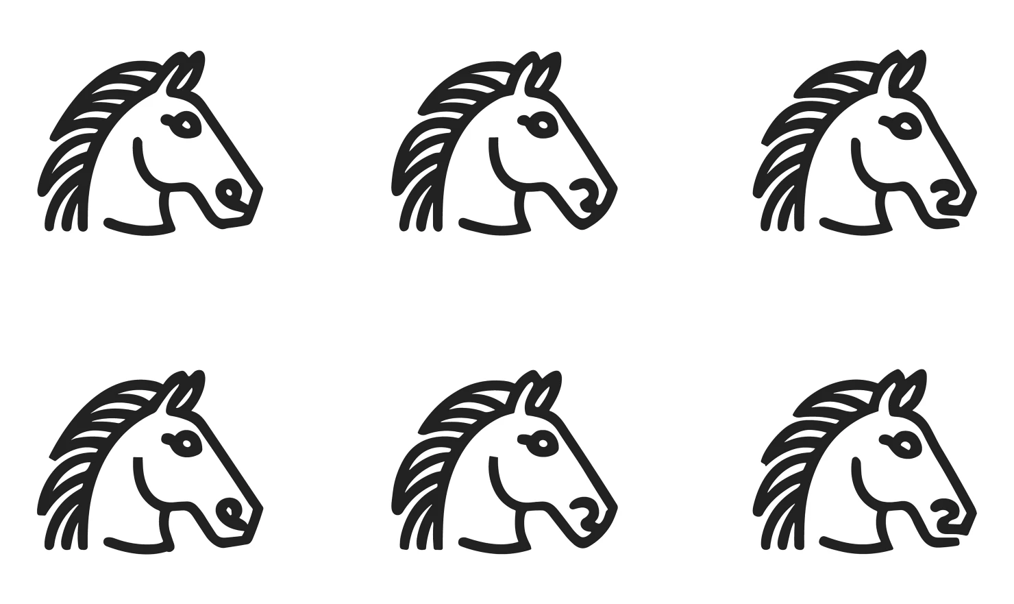 Horse customizable icon set design #34937