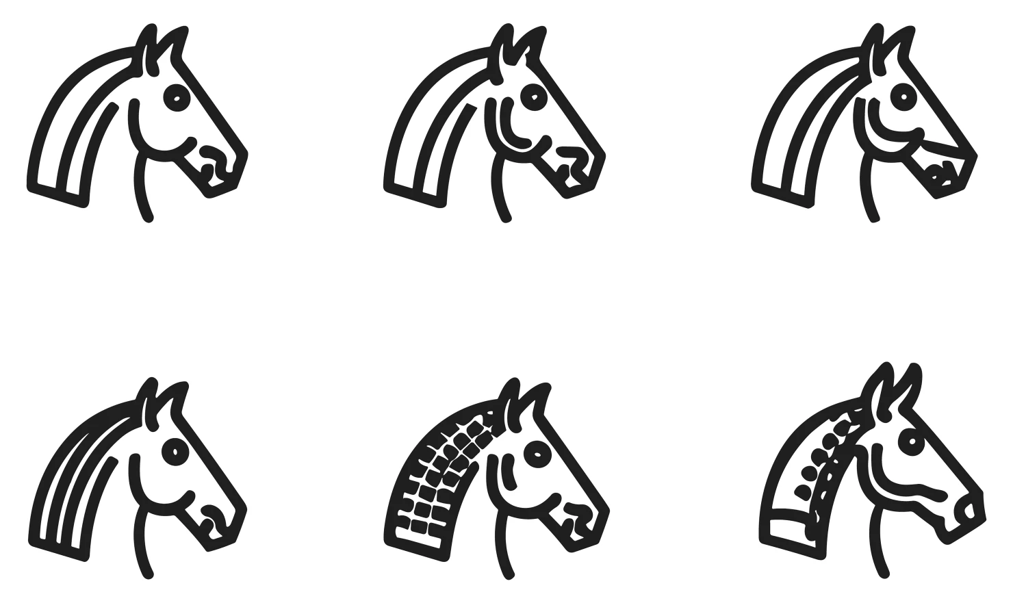 Horse customizable icon set design #34939