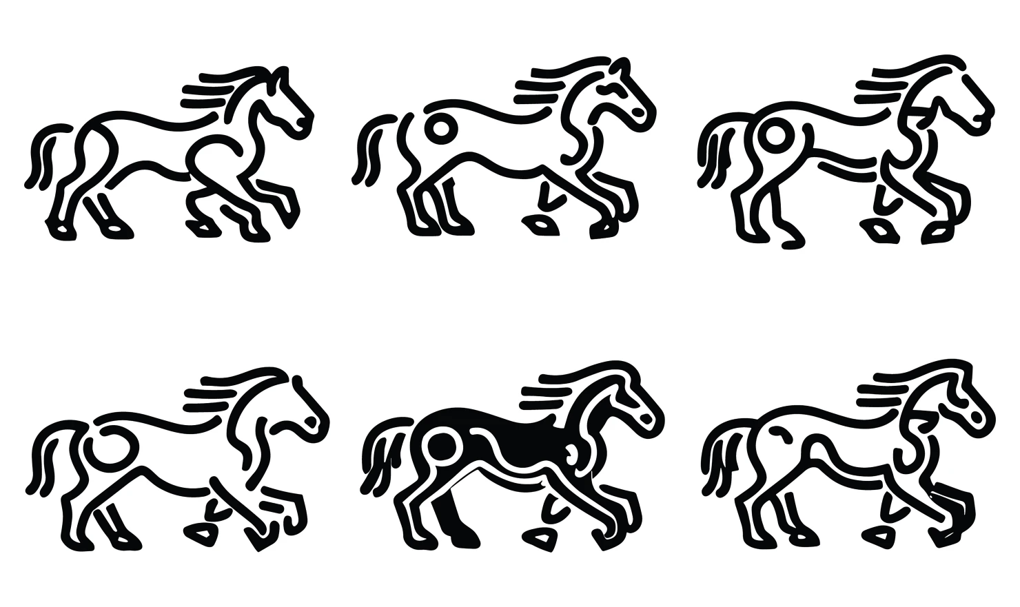 Horse customizable icon set design #34941
