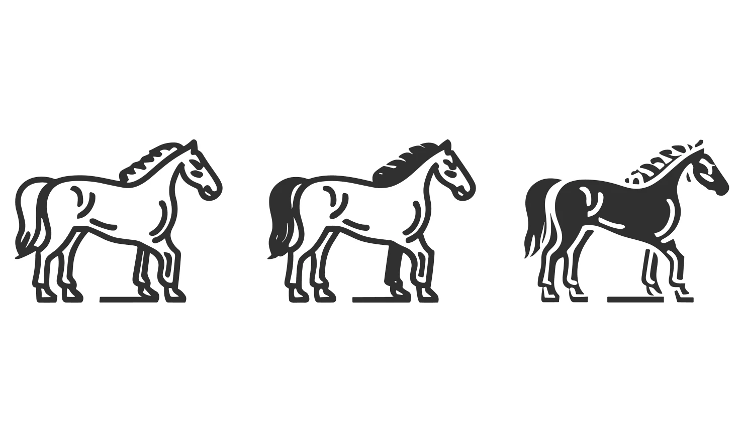 Horse customizable icon set design #34942