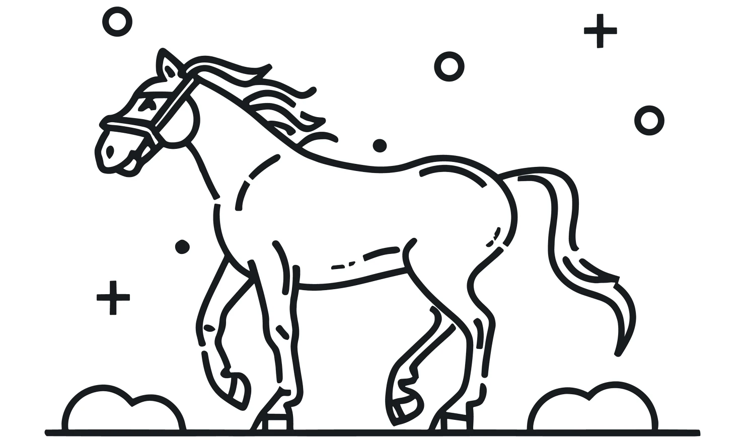 Horse customizable icon set design #34948