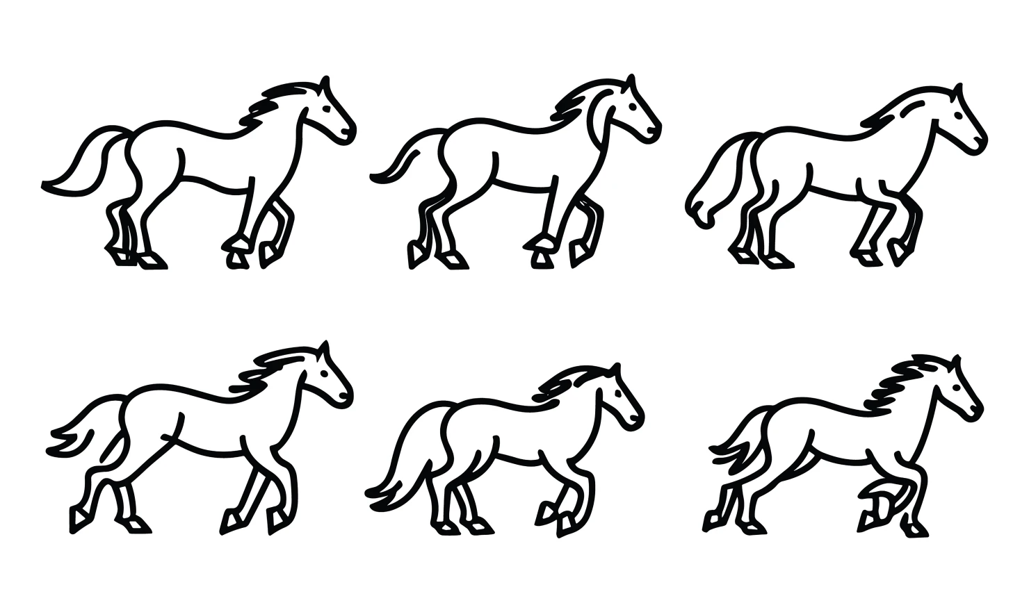 Horse customizable icon set design #34949