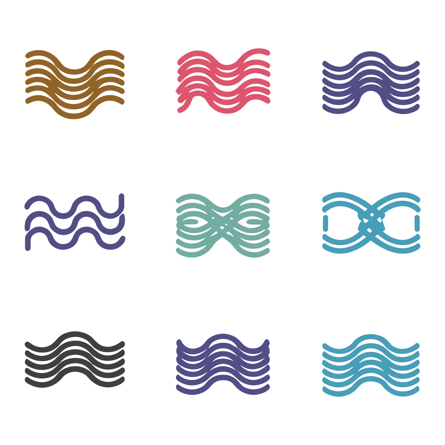 Ocean waves customizable icon set design #34953