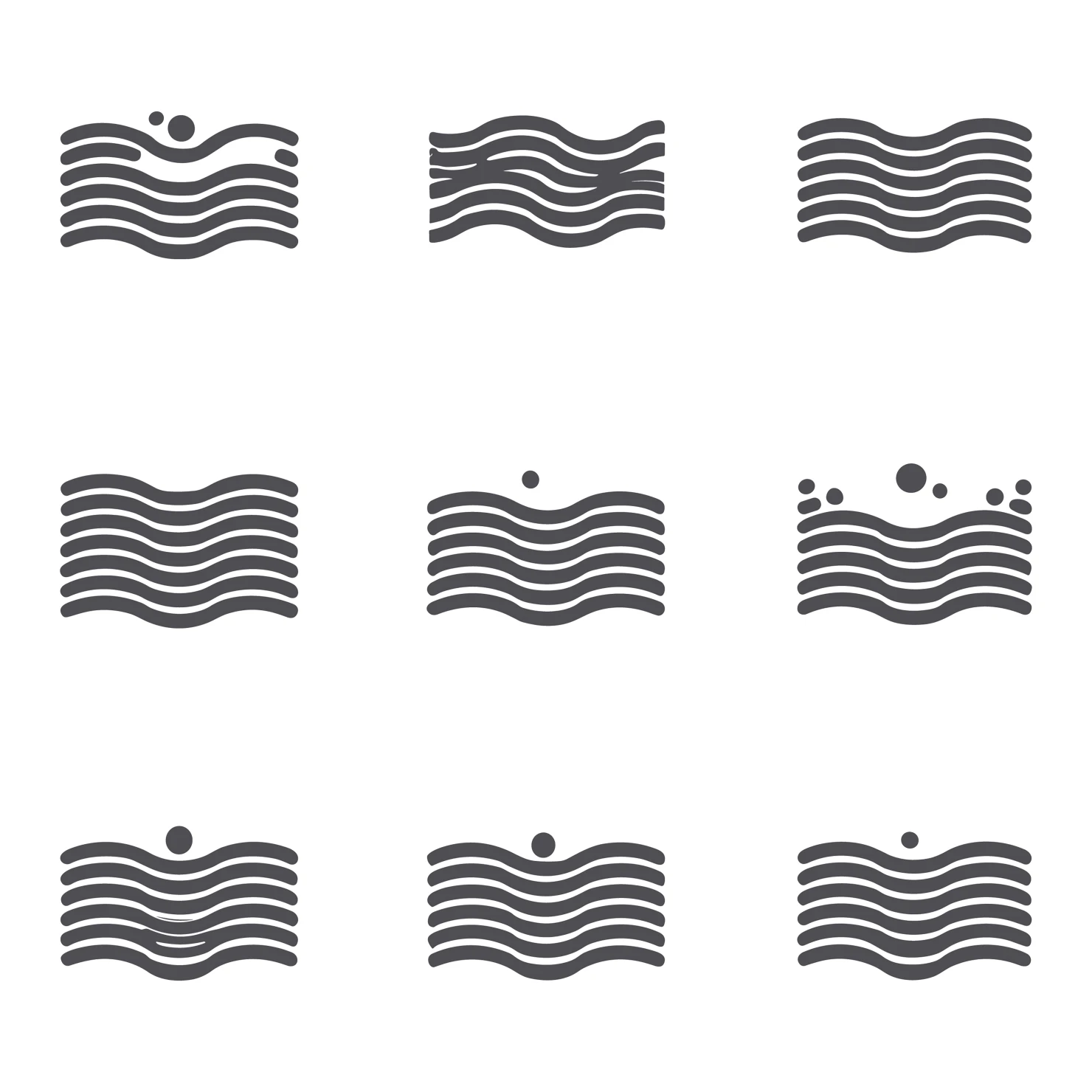 Ocean waves customizable icon set design #34964