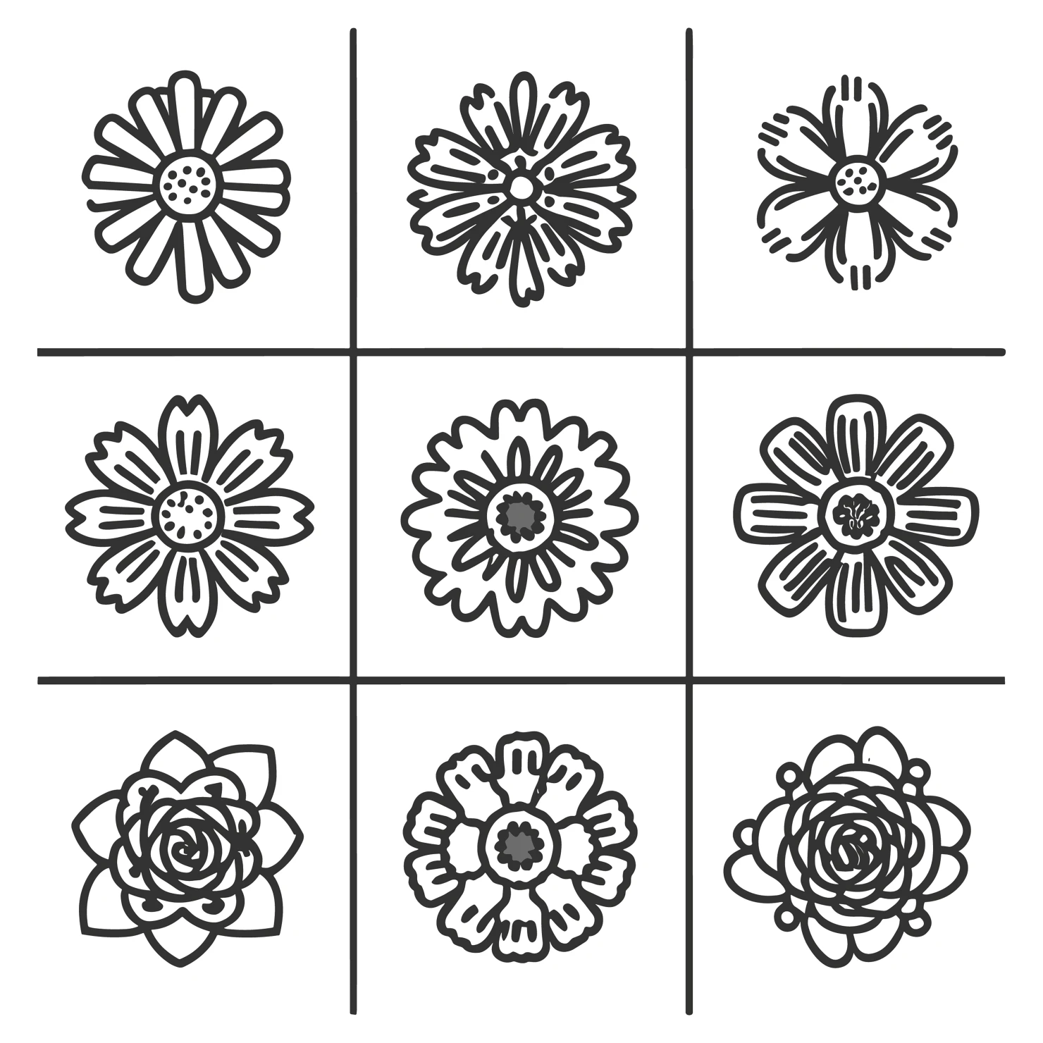 Flowers customizable clip art set design #34994