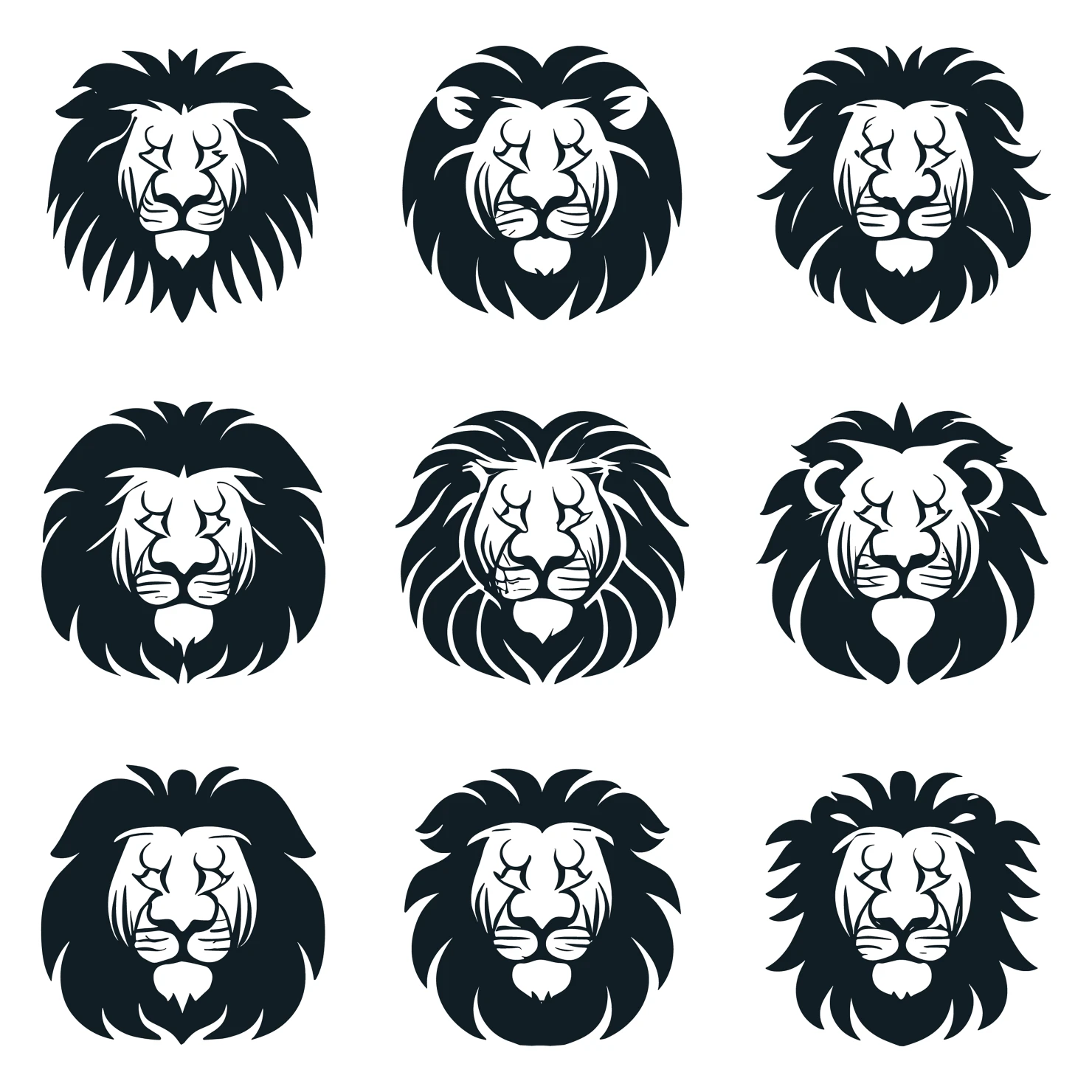 Lions customizable icon set design #35005