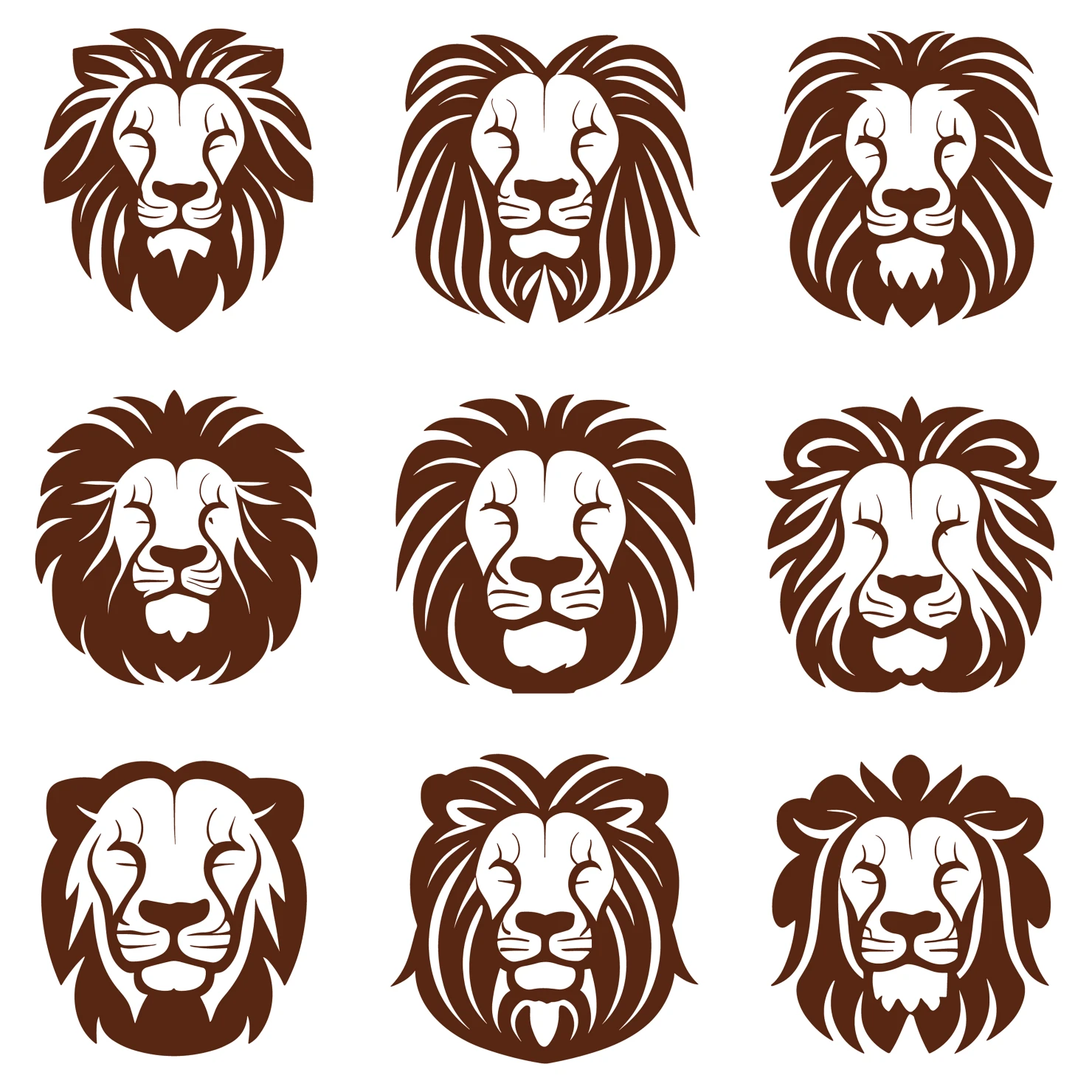 Lions customizable icon set design #35006