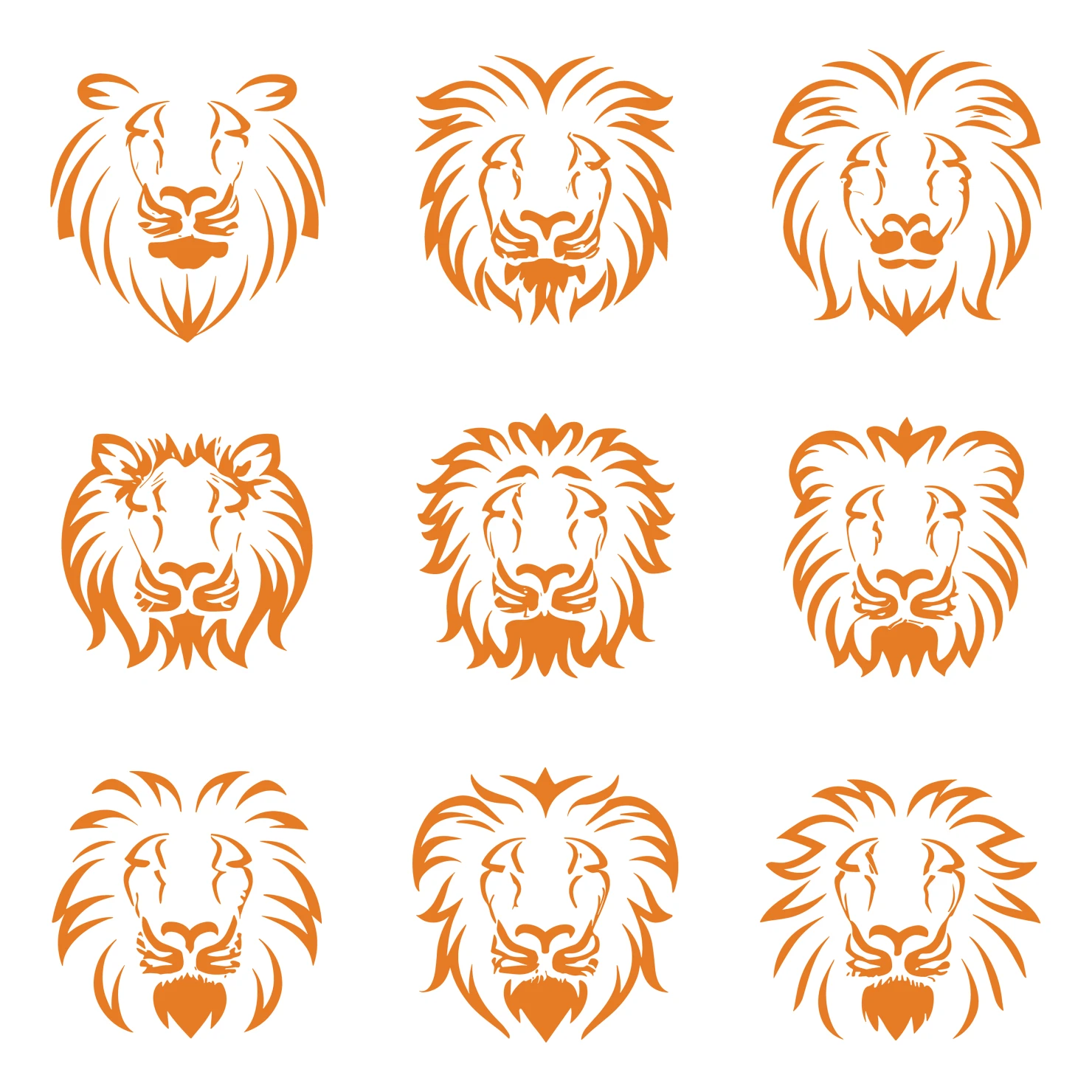Lions customizable icon set design #35007