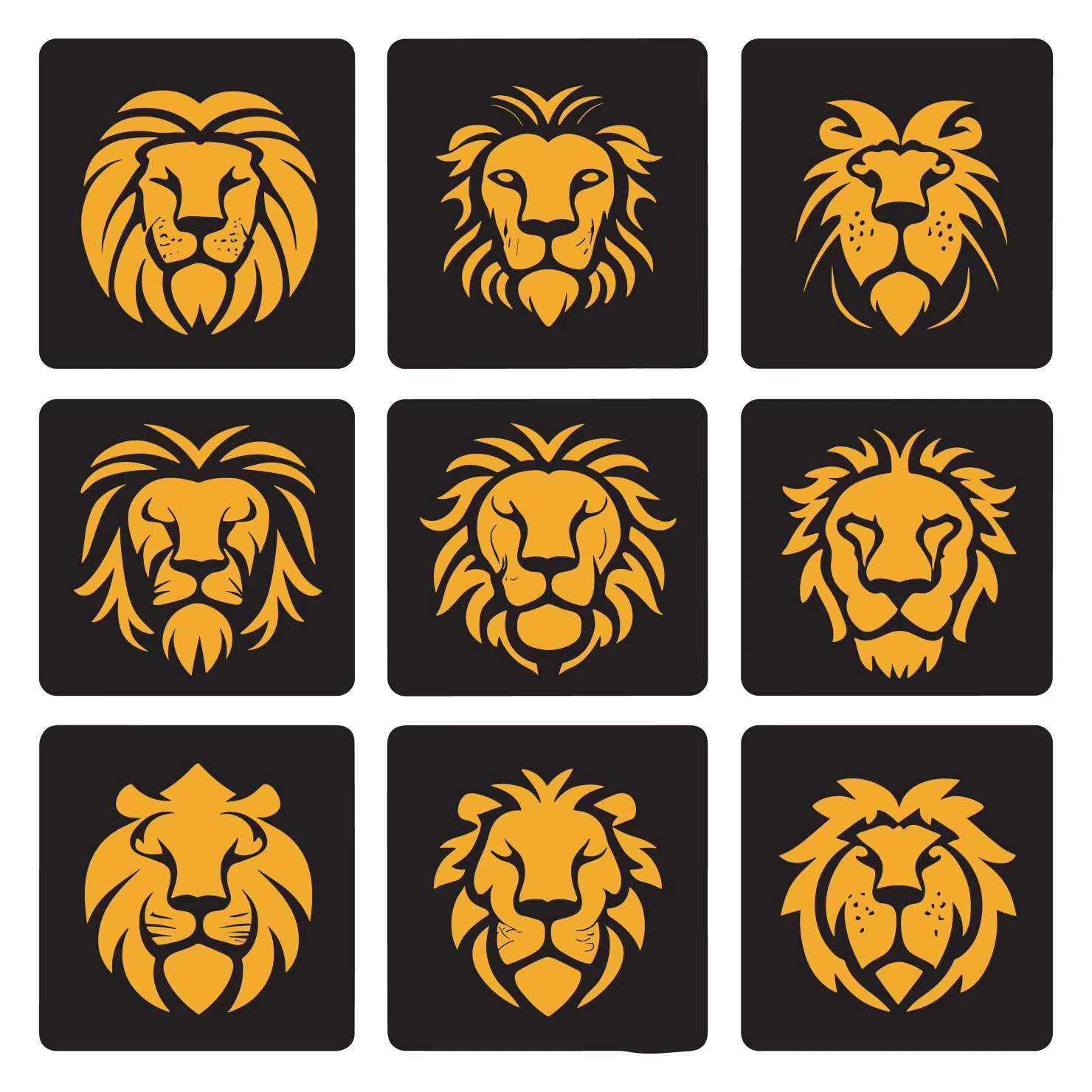 Lions customizable icon set design #35008