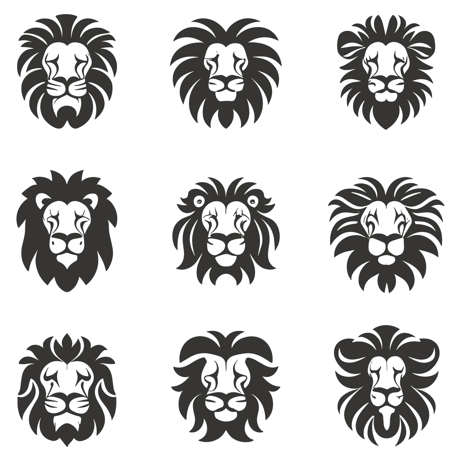 Lions customizable icon set design #35009