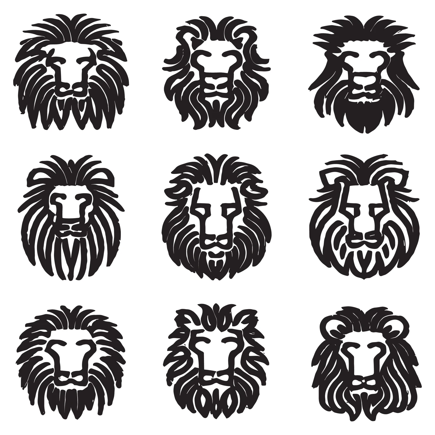 Lions customizable icon set design #35010