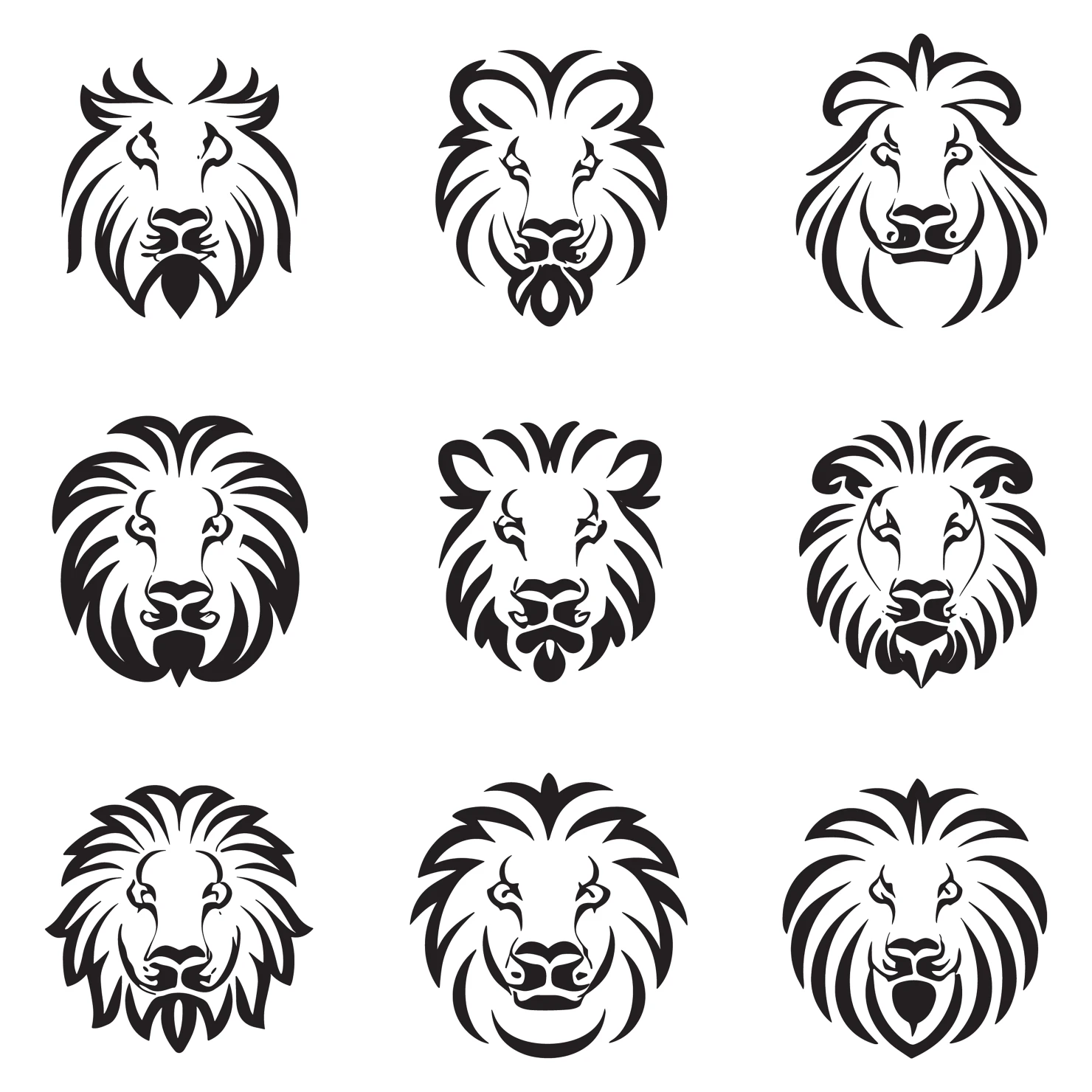 Lions customizable icon set design #35011