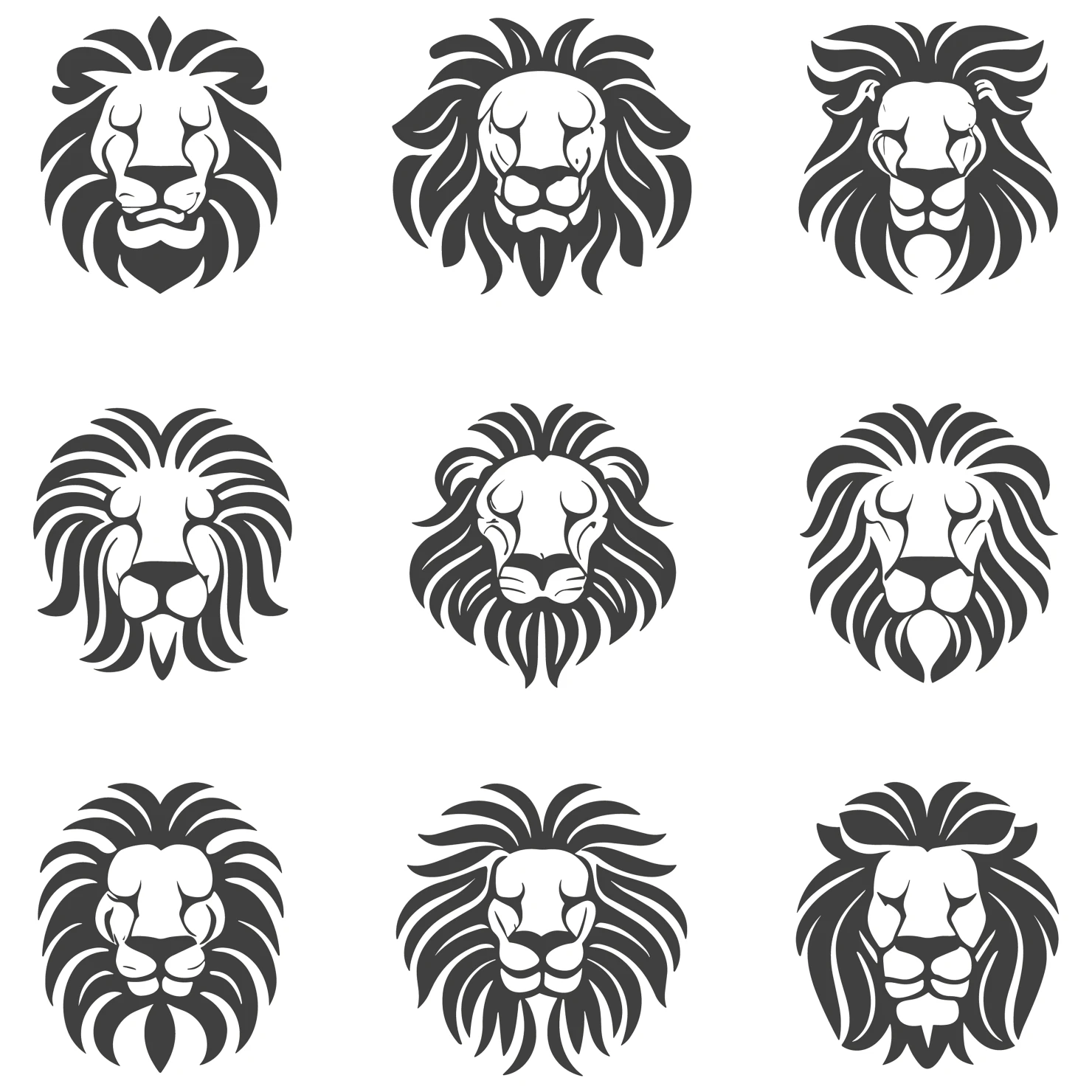 Lions customizable icon set design #35012