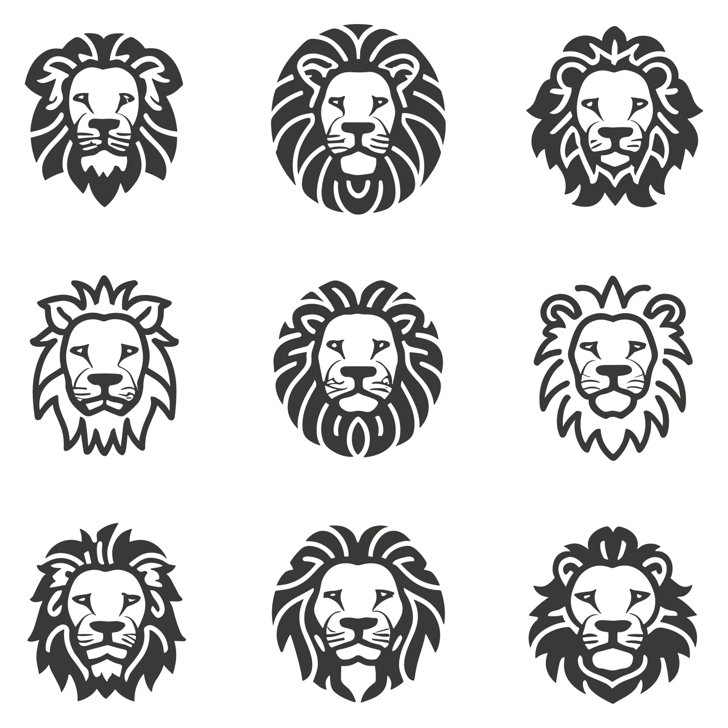 Lions customizable icon set design #35013