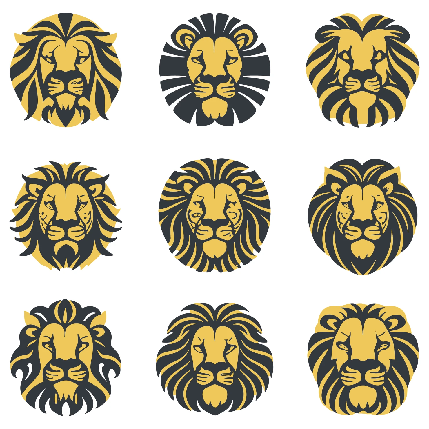 Lions customizable icon set design #35016