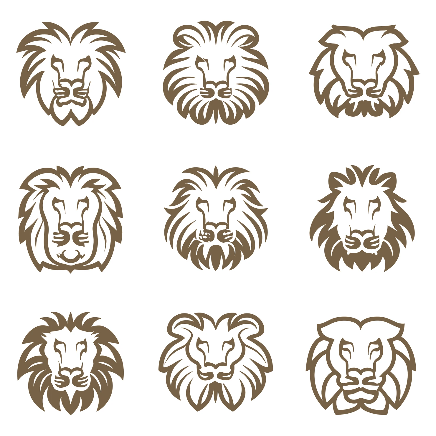 Lions customizable icon set design #35017
