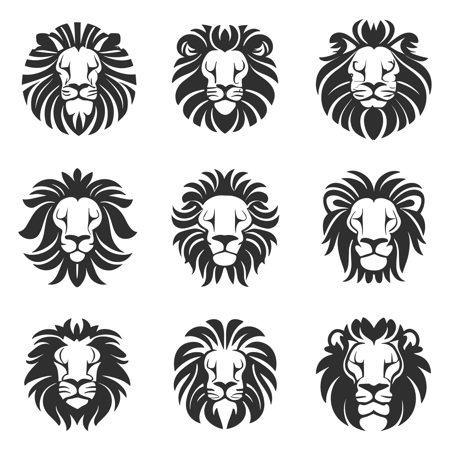 Lions customizable icon set design #35018