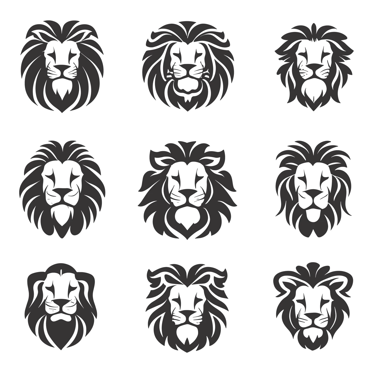 Lions customizable icon set design #35019