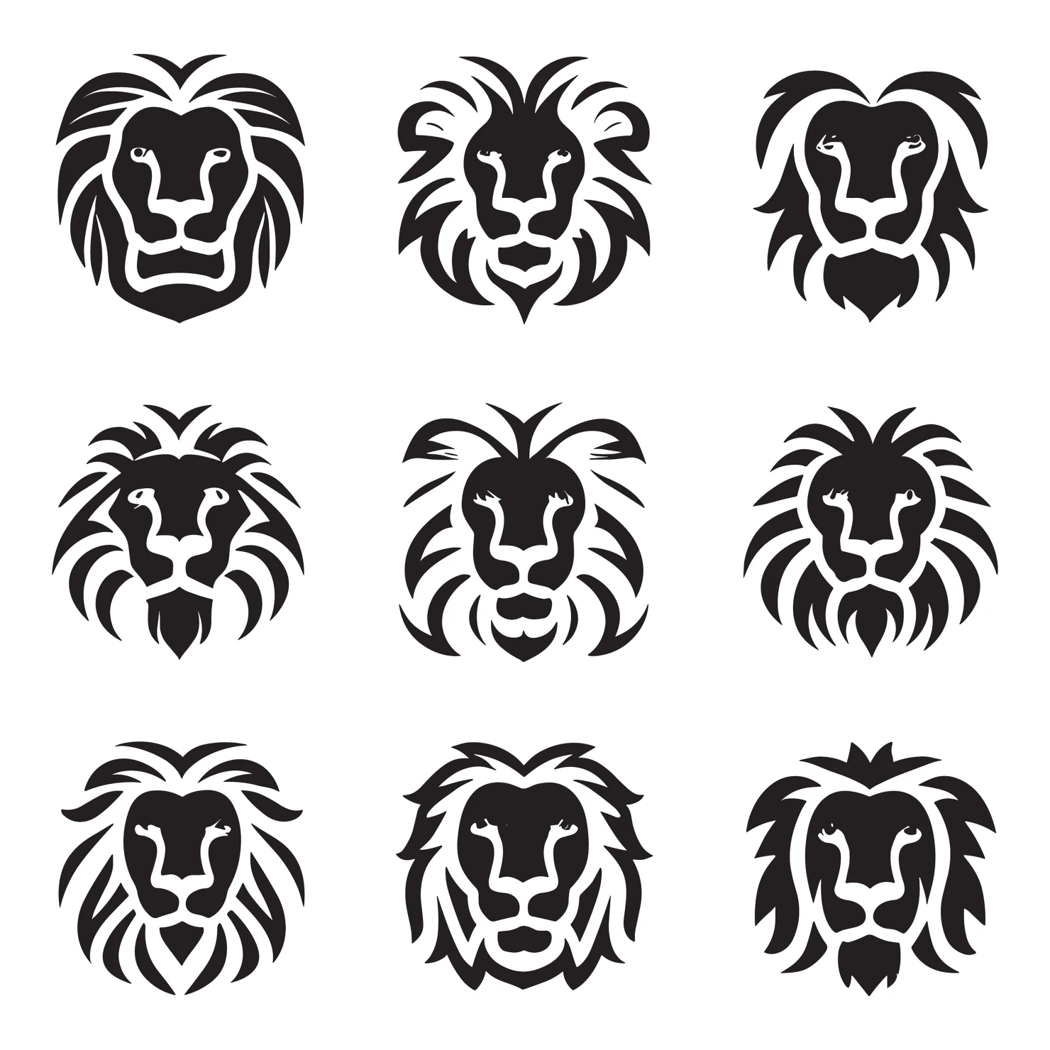Lions customizable icon set design #35020